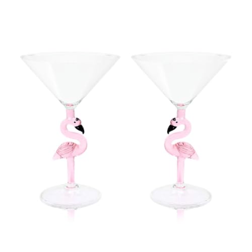 Image of Handcrafted Flamingo Martini Glass | Premium Borosilicate Glass with Artistic Flamingo Stem | Elegant Martini, Cocktail & Dessert Glass (Flamingo Martini Glass)