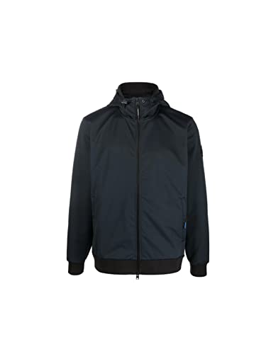  WOOLRICH Soft Shell FZ Hoodie Melton Blue Giacca Softshell con Cappuccio e Zip Colore Blu Navy, Polsini Elasticizzati, Cappuccio Classico, Collo Alto, Chiusura Frontale con Zip, Maniche Lunghe, Due t