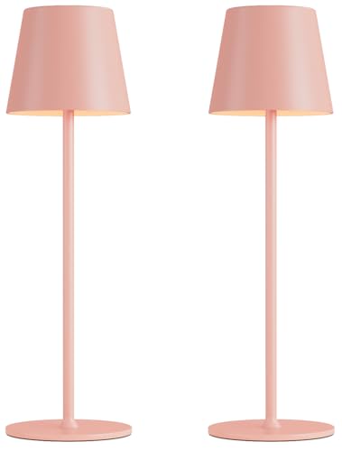 Image of Kakanuo Cordless Table Lamp Rechargeable Pink - KK 2 Pack 5000mAH Battery Operated Lamp for Counter, 3 Color Stepless Dimming Wireless Lamp for Dining Kitchen, Outdoor Patio, Touch Control