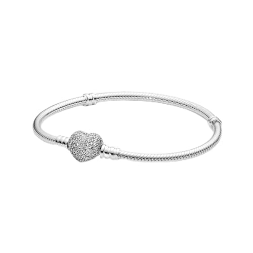 Bracelet pour femmes Moments en cristal étincelant avec fermoir coeur brillant de 19cm