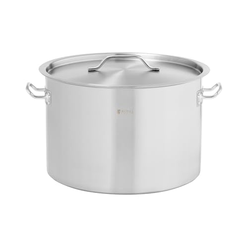 Royal Catering Kochtopf Induktion 23 L Ø 35 cm mit Deckel Edelstahl-Topf Induktionsherd-Topf Induktionskochtopf Edelstahltopf