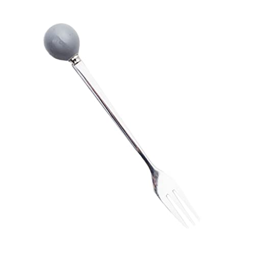 OUNONA 6pcs Ceramic Handle Stainless Steel Forks Mini Forks Dessert Espresso Spoons Ice Creative Flatware Home Tableware