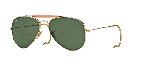 Ray-Ban RB3030 OUTDOORSMAN Sunglasses For Men For Women, Arista/Green Crystal, 58 mm
