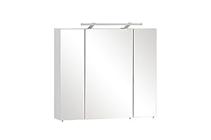 Schildmeyer Spiegelschrank 125353, 80 x 75 x 16 cm, weiß Glanz