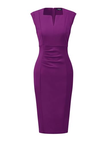 Image of Allegra K Women's Sheath Dress Pencil Work Sleeveless Professional Office Dresses