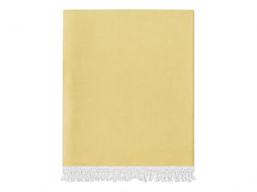 Image of Bhagalpuri Soft Dull Cotton Single Chadar | Single Thread Lightweight Odhne Wali Chadar | Top Sheet for Sleeping Summer (Lemon)
