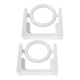 NOLITOY Supporti Adesivi per Aste da Tendina Bagno e Cucina Ganci Porta Asta Doccia da Parete Senza Foratura Set 2 Pezzi Bianco per Arredamento Moderno