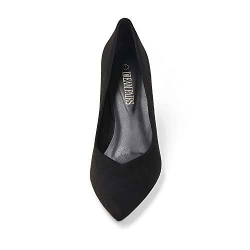 Dream Pairs Women's Elegant Chunky Heel Pointed Toe Slip-On Wedding Party Pumps