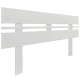 DHOME Cabecero de Madera reciclada DM Horizontal Ancho con Patas Cama Palets Herrajes incluidos (145x115 Horizontal Ancho, Blanco)