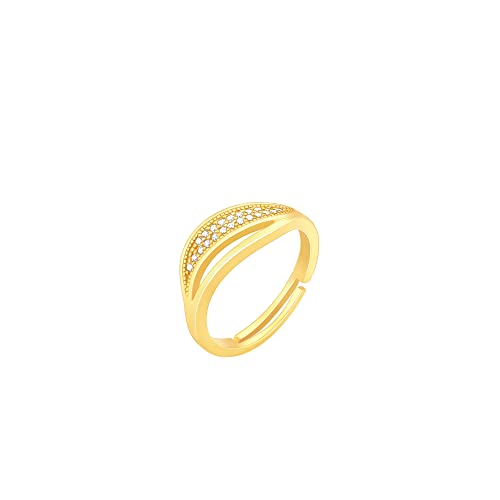 Image of GIVA 925 Silver Golden Bewitching Ring, Adjustable | Gifts for Women and Girls | With Certificate of Authenticity and 925 Stamp | 6 Months Warranty