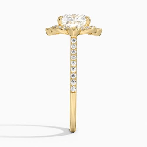 1 Ct-3 Ct Cushion Cut Moissanite Engagement Ring Colorless VVS1 10K 14K 18K Solid Gold & 925 Sterling Silver Art Deco Accents Halo Anniversary Wedding Bridal Ring Gift for Women3