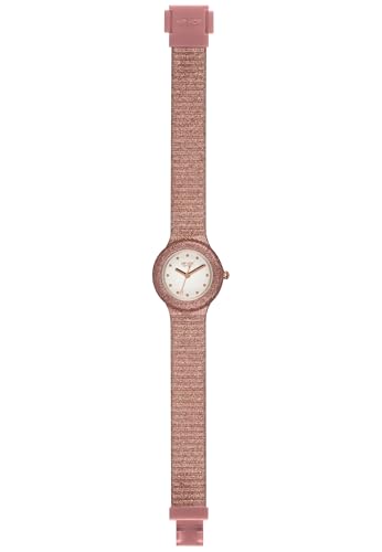 HIP HOP Orologio Solo Tempo Rose Gold Sparkling Mania per Donna e Bambina Completamente Glitterato in Silicone Morbido Resistente all'Acqua HWU0969