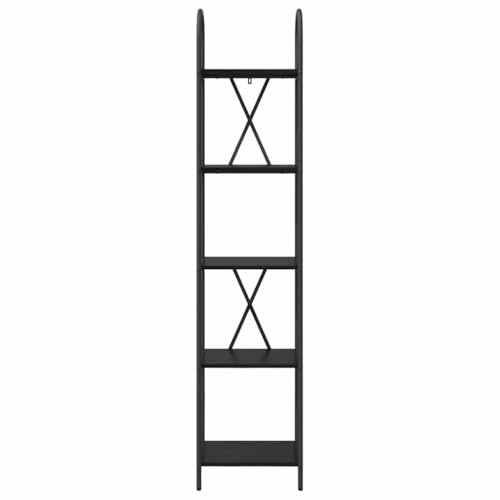 Estantería de madera estable de 183 cm con 5 niveles organizadores y estructura de acero 6