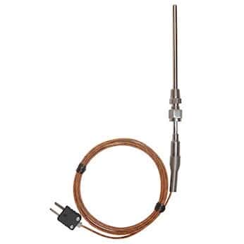 Digi-Sense Mini-conector con mango SS de sonda tipo J, 4 pulgadas de largo, cable de conexión a tierra de 6 pies de diámetro