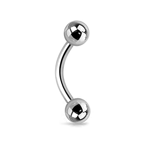 Banan 1,2 – 10,0 mm z tytanu G23 z kulkami Curved Barbell Piercing brwi, Dicke: 6,0 mm | Stablänge: 13 mm, G23 Titan