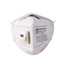 Image of 3M Anti Pollution 9504 INV FFP2 Dust Protection Safety Disposable Non Woven Mask and Respirator with Valve (White) - Pack of 10