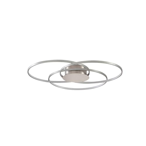 Lindby LED Deckenleuchte Riley dimmbar (Modern) in Alu aus Aluminium (1 flammig,) - Lampe Deckenlampe Wohnzimmerleuchte