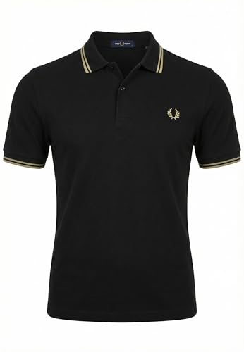 Fred Perry Twin Tipped Polo Shirt Navy/Seagrass/Seagrass (UK, Alpha, XXL, Regular, Regular, Navy/Seagrass/Seagrass)