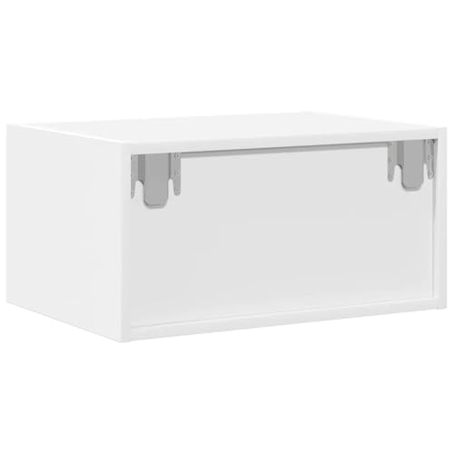 Homgoday Mesita de Noche de Pared con Luces LED Blanco Mueble para TV con Luces LED Soporte Mobiliario Aparador Estante Salón Sala de Estar Dormitorio Decoración - imagen 9