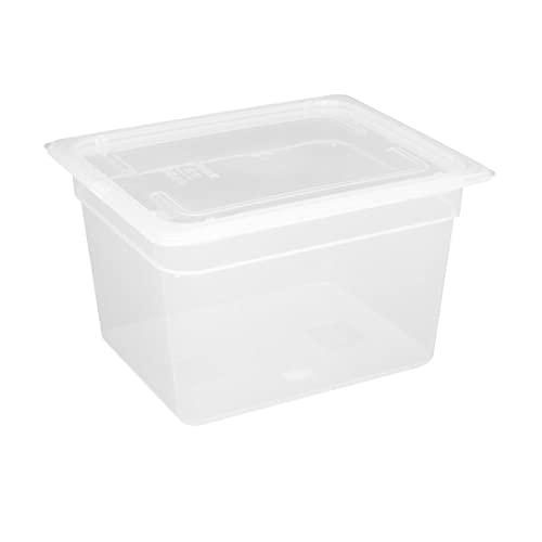 Vogue Polypropylene 1/2 Gastronorm Container with Lid 20cm 4 pack - Professional Kitchens or Home Plastic Food Container Fridge, Freezer and Blast Chiller Safe GJ517
