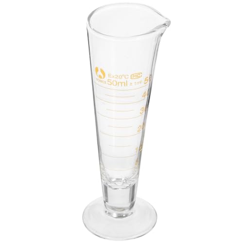 BEBEMOKO 50ml Glass Measuring Chemistry Beaker Measurement Stackable Liquid Container