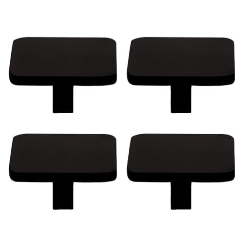 Veemoon Poignées De Porte Carrées En Aluminium Mat Noir, Lot De 4 Pièces, Petite Taille, Mon Trou, Style Nordique, Adaptées Pour Armoires Et Tiroirs...