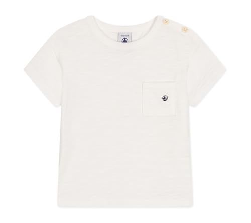 Petit Bateau A0A0S, Camiseta de manga corta Bebé Niños, Blanco, 3 meses