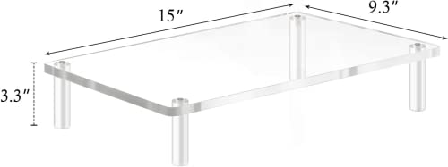 Yestbuy Acrylic Monitor Stand Riser, Clear Computer Stand For Laptop, Imac, Pc, Printer, Desktop Ergonomic, Desk Riser Work From Home Accessories Office Supplies Platform Save Space #TOP5