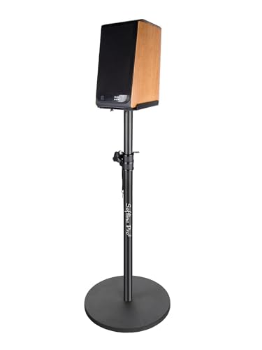 Image of Softline Pro Heavy Duty Studio Monitor Stand Round Base with Adjustable Top Plate 15-27cm - Single (SP 904 RV)