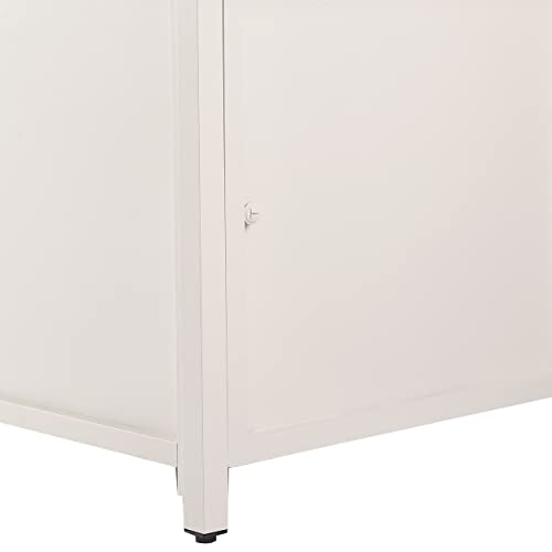 Image of Rectangular 46 in. x 31 in. Aluminum Propane Fire Pit Table, Glass Beads, Two Covers, Lid, 57,000 BTUs in White Finish