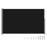 VEVOR Retractable Side Awning, UV 50 118' x 71' Retractable Patio Screen Waterproof, 280 g Thicken Folding Room Divider Wind Screen for Privacy, Garden, Outdoor, Patio and Terrace, Black