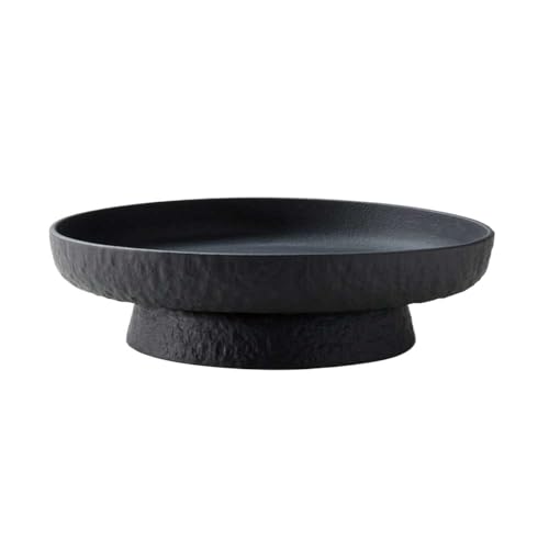 Bol à fruits en céramique noire design haut de gamme avec socle surélevé élégant