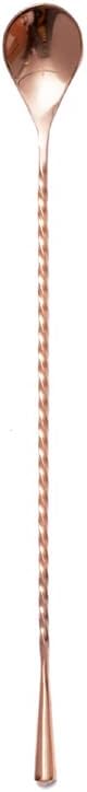 Bar Spoon Mixing Bar Spoon Stainless Steel Professional Cocktail Bar Tool 12 Inches Japanese Style Teardrop End Design (Rose Gold)