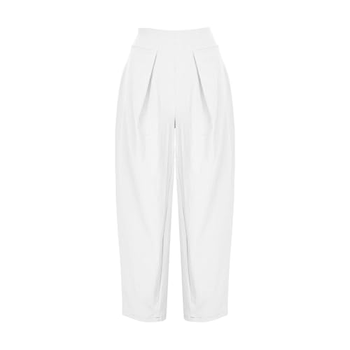 Women’s Linen Harem Pants Casual Loose Fit Boho Pants with Wide Waistband Lounge Trousers for Summer Beach Vacation4