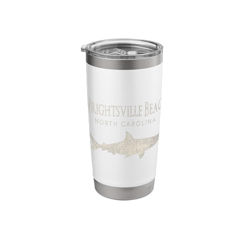 Retro Wrightsville Beach NC Shark T-Shirt Stainless Tumbler