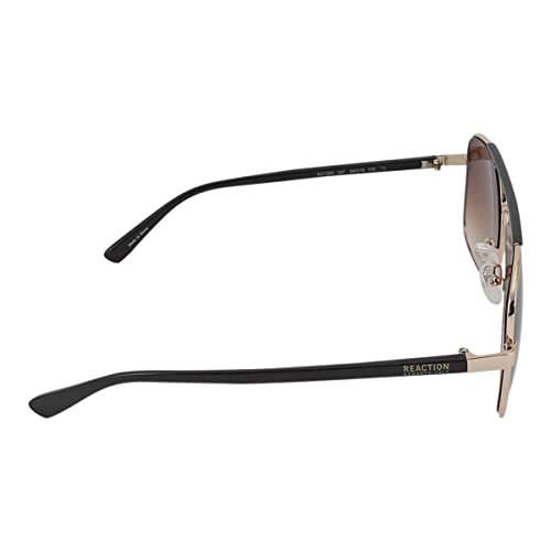 Kenneth Cole Reaction Metal Mens Square Shiny Gold Sunglass KC1355 32F2