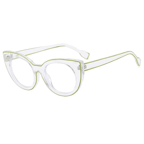 Lunettes oeil de chat double couleur : l'élégance de la monture claire vert clair pour dames