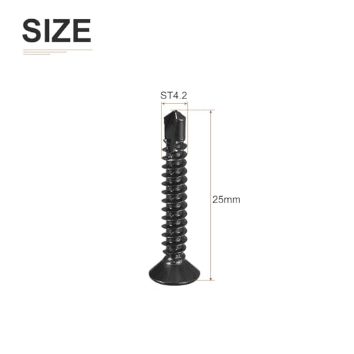 Tornillos autoperforantes ST4.2x25mm 100 unidades negro miniatura 2