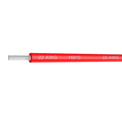 uxcell a16051300ux0043 10M 32.8Ft 22AWG 40KV Electric Copper Core Flexible Silicone Wire Cable Red