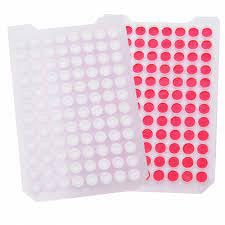 07-8075MR-2200 Polypropylene µLPlate Sampling System Component Kit, 2.2 ml, Clear, Round Insert Installed in µLPlate and Red Cap Mat with Precut PTFE/Silicone Septa