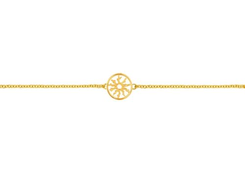 TALISMAN JEWELLERY Pulsera en Chapado Oro 3 micras 18k - Eguzkilore, Flor Vasca (12 MM pieza / 15 CM de cadena + 4 CM de extensión)