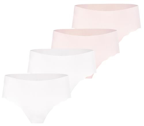 SEAUR Seamless Briefs for Teen Girls Mid Waist Soft Underwear Solid Color Knickers 4 Pack 7-16 Years