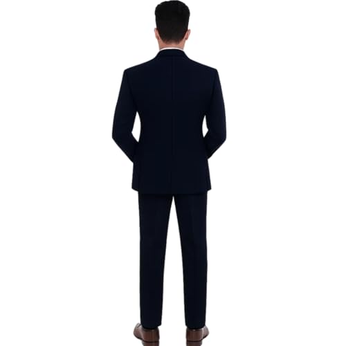 Image of Men's 2 Piece Double Breasted Suit (Black)