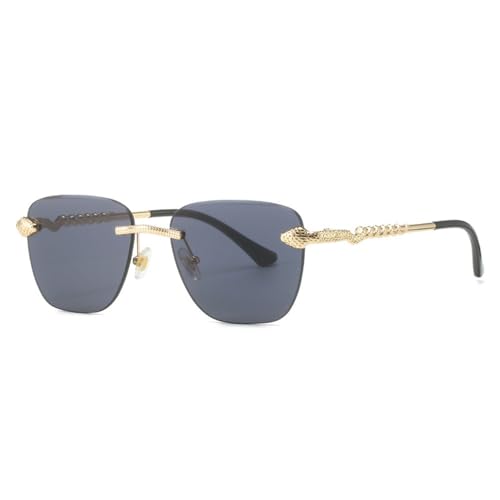 Lunettes de soleil sans monture vintage 2025 pour femmes et hommes style coupe diamant