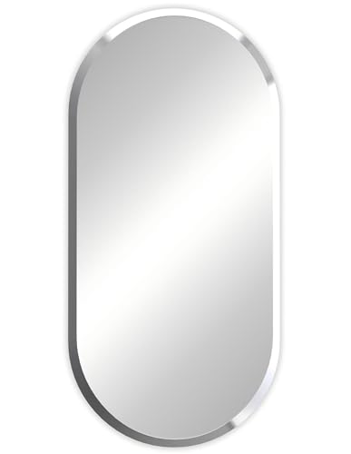 Artloge Oblong Wall Mirror Silver Frameless : 60 x 120cm Decorative Oval Mirrored Glass Vanity with Beveled Edge for Bathroom Living Room Entryway Hallway,Hangs Vertically or Horizontally - Image 9