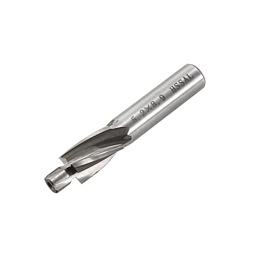 Image of uxcell HSS-AL Cobalt Counterbore End Mill Cap Screws Expand Holes 4 Flutes, 5 X 9mm