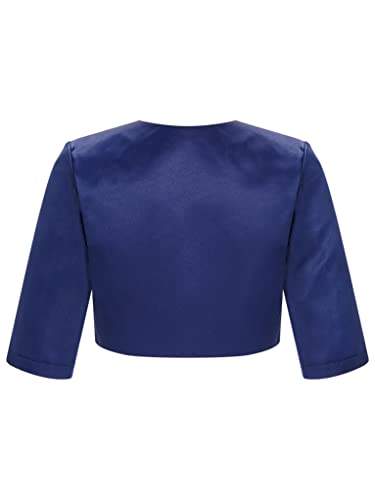 Sholeno Little Girls 3/4 Sleeve Satin Shawl Cardigan Open Front Elegant Party Shrug Wedding Party Cape2