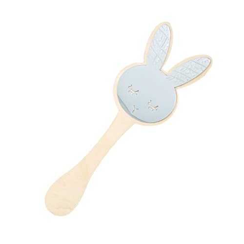 TOVINANNA 1 Pc Espejo con Mango de Madera decoración Espejo de Pared Espejo Infantil Decorativo luz de Noche para Espejo para maquillarse Accesorios de Fiesta Accesorios de Espejo