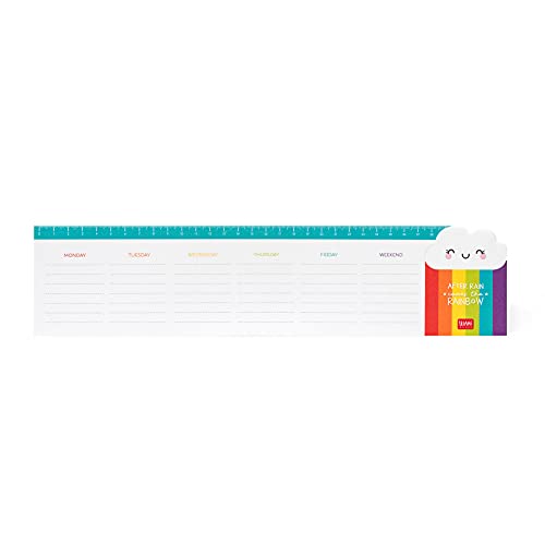 Legami - Planificador De Escritorio, Smart Planing, 34 X 8 Cm, 55 Hojas Desmontables, Papel 80 G/M², Fabricado En Italia, Rainbow