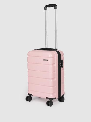Image of Teakwood 55 CM Unisex Trolley Bag for Travel, Hard Cabin Trolley Large Travel Suitcase Bag, Lock System 360 Degree 8 Rotating Wheels (55 CM, Rose)